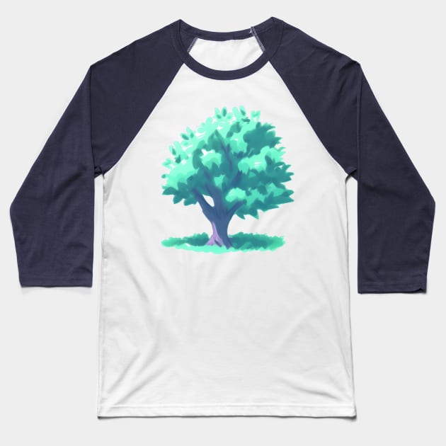 Protect the Earth Digital Tree Painting (MD23ERD002) Baseball T-Shirt by Maikell Designs